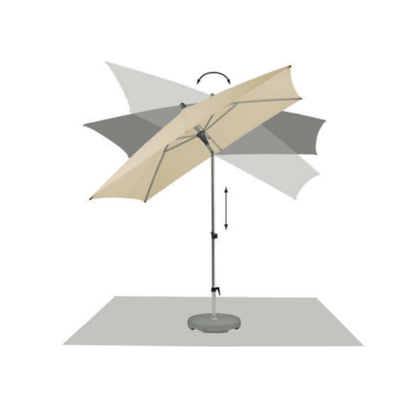 Glatz ALU-SMART Easy Sonnenschirm Ø 250 cm Ash